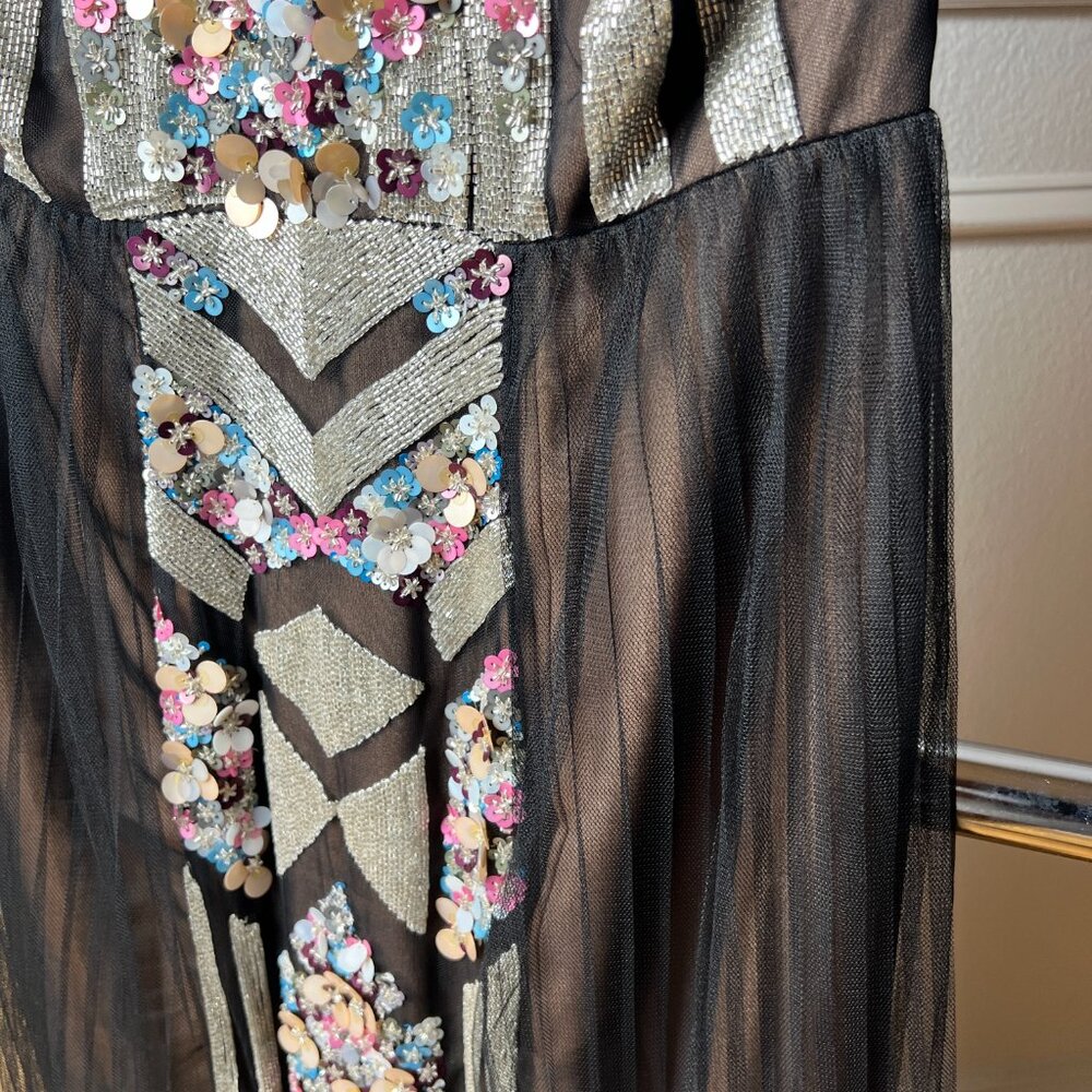 Marchesa Notte Art Deco Sequin Mermaid Evening Gown - Size 10 - Picture 8 of 8